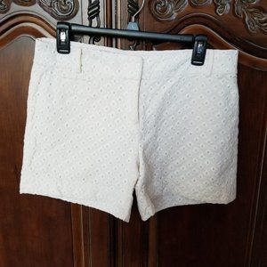 Loft Off White Eyelet Shorts